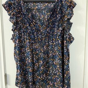 Old Navy Floral Ruffle Sleeve Top